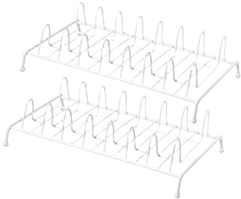 TOYZFRIENDY 2 pezzi Portapiatti in da Banco con Scolapiatti Integrato Supporto Multifunzione per Piatti Cucina Organizer Resistente e Drenante per Countertop Ordinato e Pulito