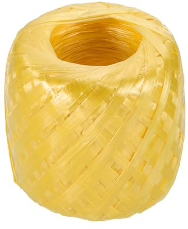 sourcing map Ficelle en plastique et nylon polyester de 225 m, 30 mm, emballage domestique pour jardinage, artisanat, transport, jaune