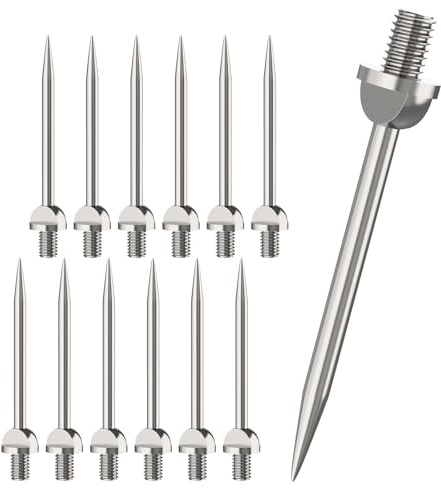 anyts Dartpfeile Metallspitze Silber 12 Stück Steel dartpfeile Spitzen Metall, Steeldart Spitzen Dartpunkte Dartspitzen Dart-Umwandlungspunkte, Dart Tip Konverter Tool Steel Spitzen für softdarts