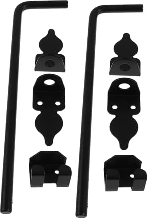 HOLIDYOYO 2pcs Heavy Duty Cane Bolt Gate Latch Rod with Deep Ground Support for Wooden Fences Garden Gates Metal Doors Outdoor Stopper Hardware Black Steel