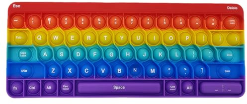 Pop Keyboard Fidget Spielzeug, Sensorisches Spielzeug Zur Linderung von Angstzuständen, Push Bubble Popper mit Buchstaben und Zahlen zum Lernen, ADHS Stressabbau für Kinder