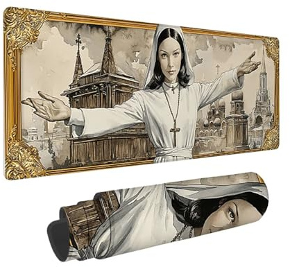Tapis de Souris de Jeu, 800 x 300 mm XXL Tapis Souris Gaming Grand, Antidérapant Étanche, iExtended Long Clavier Mouse Pad XXL, Accessoire Bureau, pour Gamer, Ordinateur, PC (Nonne) i-845