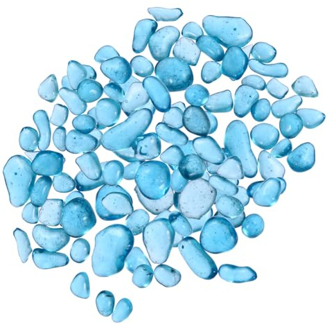 TOYANDONA Pierres de Cristal de Verre Bleu 500 G pour Aquarium, Galets Décoratifs Transparents, Quartz Verre, Décoration Aquarium Tortue et Vase, Accessoires Poissons et Plantes Aquatiques