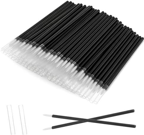100 PCS Eyeliner Brushes, Fine Point Eyeliner Brush Kit, Disposable Eyeliners Applicator Tool for Precise Eye Makeup, Eyeshadow Applicators, Black Nylon Eye Liner Brushes