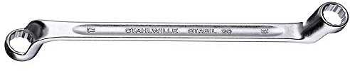 Stahlwille 41040607 Double Ended Ring Spanner (Wrench) with Offset Heads, Chrome Alloy Steel & Chrome Plated, Has Anti-Slip Drive Profile, For Work in Confined Spaces, Size 6 x 7 mm, L. 165 mm