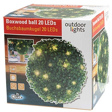 PartyFunLights Boxwood ball 20 LED, 26,5 cm 51699