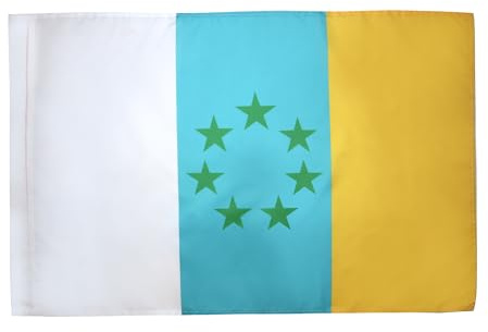 AZ FLAG Bandera Canarias independentista 90x60 cm Poliéster 100D Funda | Uso interior y exterior Enseña costuras dobles y bordes reforzados con funda para mástil