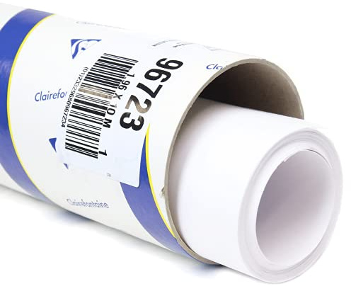 Clairefontaine 96723C Rolle Skizzenpapier Croquis (ideal für Skizzen und Zeichnungen, 200 g, 1,96 m x 10 m) weiß