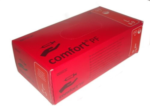 100 unidades Comfort PF, guantes de látex sin polvo, talla L