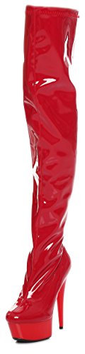 Patent Platform Overknee High Heels Black, Red, Pink or White Size 36-43 Red Size: 8.5 UK