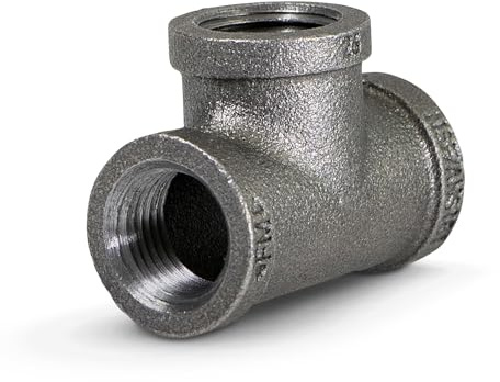 Supply Giant CNUF0400 High Pressure Black Malleable Tee Fitting with Female Threaded Connections, 2