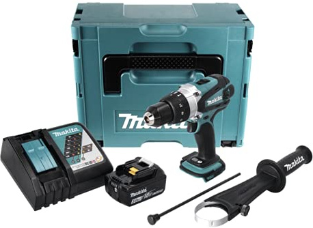 Makita DHP 458 RT1J Akku Schlagbohrschrauber 18 V 91 Nm + 1x Akku 5,0 Ah + Ladegerät + Makpac