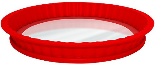 DoughEz Kuchenform, rund, antihaftbeschichtet, Silikon, Glasboden, ofenfest bis 230 °C, spülmaschinenfest, BPA-frei