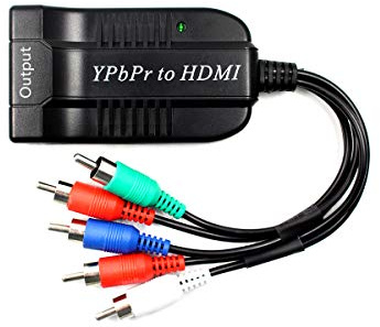 YPbPr/Component/5RCA RGB YPbPr to HDMI Converter Adapter, Supports 1080P Video Audio Converter Adapter for DVD PSP Xbox 360 PS2 Nintendo to HDTV Monitor or Projector