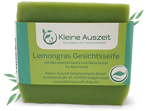 Kleine Auszeit Manufaktur, Gesichtsseife Lemongras für Mischhaut, vegan, palmölfrei