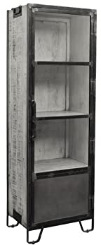 MASSIVMOEBEL24.DE | Vitrine Mango 60x40x180 grau lackiert Heavy Industry #140