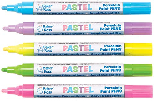 Baker Ross Bolígrafos de Porcelana Pastel - Paquete de 5, Manualidades para Niños (AT479)