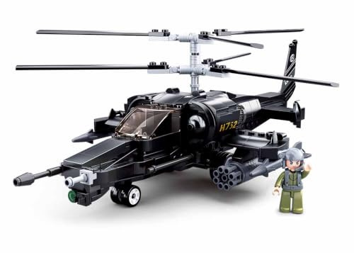 Kampfhelikopter III (333 Teile) [M38-B0752], Spielset, Klemmbausteine, Soldaten, mit Spielfigur, Army, Sluban SL95612