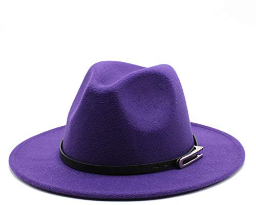 BAJIE Fedora Unisex Herrenhut mit Lederhut mit breiter Krempe Strohhut Outdoor-Reisehut Beliebter Erwachsenenhut Große Größe 56-60 cm