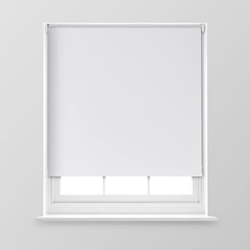 A.Unique Home Premium Trimmable Thermal Blackout Roller Window Blind in a Variety of Colours and Sizes Ideal for any Room - 4FT - WHITE - 120cm (W) x 170cm (L) | 47.2 (W) x 66.9 (L)