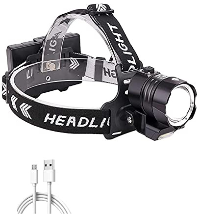 Linterna Frontal LED Recargable 12000 Lúmenes, WESLITE XHP90.2 Linterna Frontal de Alta Potencia Luz Frontal Cabeza Impermeable 4 Modos con Zoom para Casco, Trabajo, Reparación de Automóviles, Camping