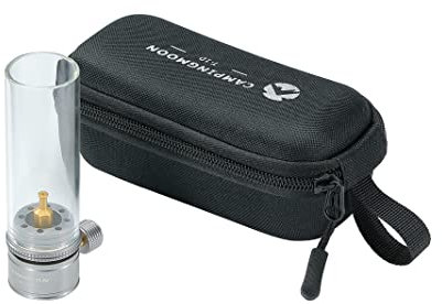 Campingmoon Gas-Kerzenlaterne mit EN417 Lindal-Ventil, Standrad, Camping-Kanister T-1D