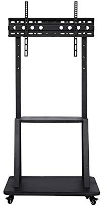 Tragbarer TV-Ständer Universal-Dreh-TV-Ständer/Tischplatte TV-Ständer für 32- bis 65-Zoll-Fernseher mit 90-Grad-Drehgelenk, 4-stufig höhenverstellbar, strapazierfähiger Sockel aus gehärtetem Glas,