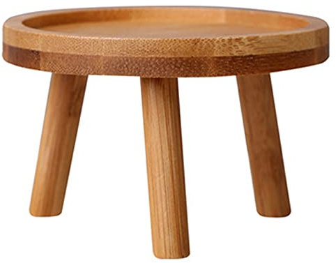 LOOR Supporto in legno per vasi di fiori, sgabello alto, per balcone, piante grasse, rotondo, per interni ed esterni