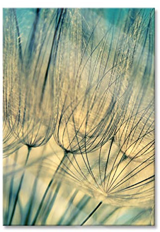 Pixxprint Glasbild, Wandbild aus Echtglas, Pusteblumen, 40x60 cm, inkl. Aufhängung und Abstandshalter