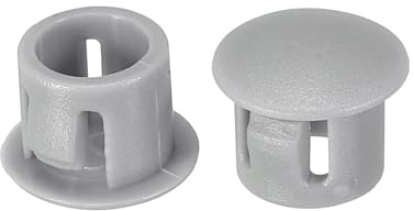 PATIKIL 8mm (5/16) Plastic Hole Plugs, 60Pcs Flush Type Round Hole Plugs Cover Snap in Locking Hole Tube for Table Kitchen Cabinet Furniture, Light Grey