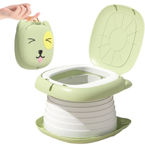 Faltbarer Toilettensitz Kinder, Töpfchen Falttoilette Kinder, Tragbare Zusammenklappbarer Toilettensitz für Kinder, Reisetoilette Kinder mit Ersatztaschen, Travel Töpfchen für Mobile Toilette