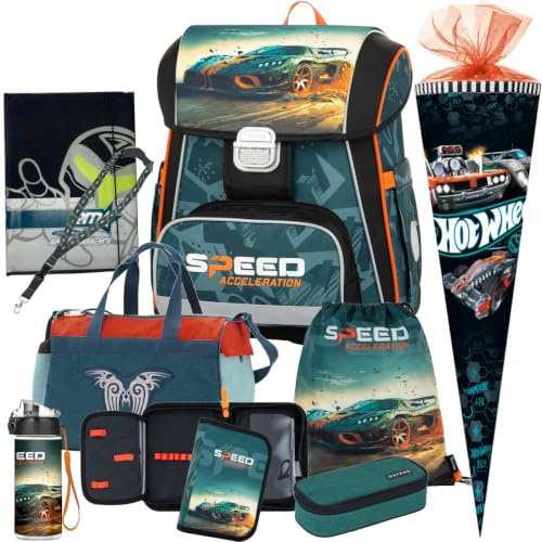 Generisch Auto - Speed Acceleration - Race - OxyBag PREMIUM Schulranzen-Set (9 teilig mit Sporttasche und Schultüte)