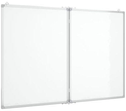 vidaXL Magnetisches Whiteboard, Memoboard mit Haken Metallrückwand, Magnettafel für Schule Konferenzraum Büro, Schreibtafel, Klappbar Aluminium