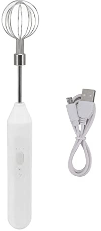 FLEXMAN Sbattitore Elettrico, 1200mAh Montatore Elettrico Ricaricabile Portatile per Caffè, Ketchup, Latte, Cappuccini, Cioccolata Calda (Bianco)