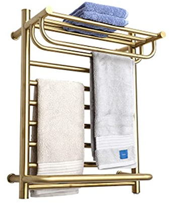 OZBMA Scaldasalviette Elettrico, Lussuoso scaldasalviette da Parete Color Oro, scaldasalviette per Il Bagno, cablato/cablato
