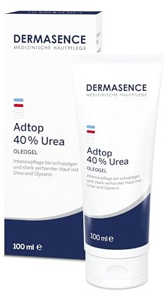 DERMASENCE Adtop 40% Urea Oleogel, 100 ml | Intensivpflege mit 40 % Urea, löst starke Verhornungen und glättet rissige Haut, für Nägel und Hautareale, parfümfrei