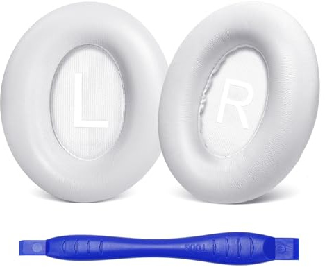 Replacement Ear Pads for Bose NC700 / 700 Noise Cancelling Headphones, Aurivor Lambskin Leather Earpad Covers/Cushion Kit with Plush Memory Foam, Thickened Comfort, Tear-Resistant Seams (White)