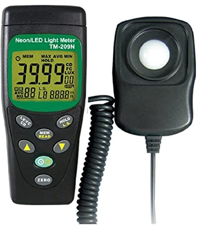 Digital Illuminance Light Meter, Spectrometer/Illuminance Handheld Ambient Thermometer Up To 300,000 Lux Light Meter For Plants, Crops Natural Light Monitoring for Plants LED Lights Indoor Outdoor Lig
