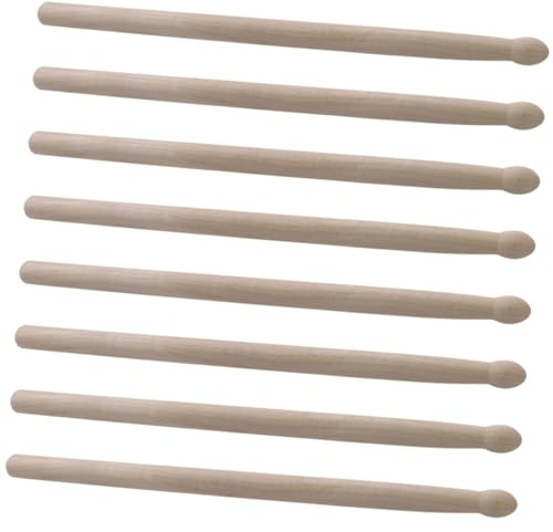 GOOHOCHY Trommelstöcke mit Polierter Glatter Oberfläche 4 Paar und Größe Geeignetes Gewicht für Kinder und Erwachsene für Band und Trommelspiel