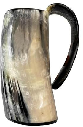 1 st kreativ handgjord oxhorn mugg viking dricka muggar öl dricka horn kaffekopp (stor)