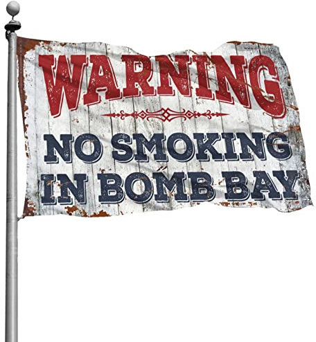 Stuff For Your Room Warning No Smoking In Bomb Bay Flag vintage dekorflaggor för pojkar (120 x 180 cm)