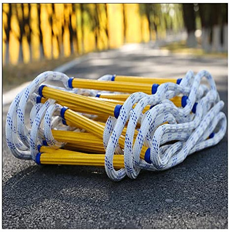 Scala antincendio con Corda - Scala di Sicurezza per la casa con Gancio per Fuga di Emergenza - Scala di Sicurezza Gialla per casa, Camera da Letto, Finestra - Scala Integrata Facile da usar