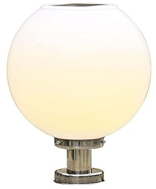 Luces solares para exteriores, lámpara de muelle de acero inoxidable impermeable, farol de bolardo de jardín, tapas solares para puerta delantera, patio, 27 x 20 cm