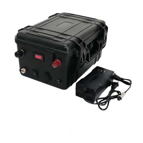 Batterie Marine au Lithium 12V 150Ah avec Chargeur for Moteurs de pêche à la traîne, Bateaux Hors-Bord et Bateaux pneumatiques, avec Plus de 1000 Cycles et Rechargeable