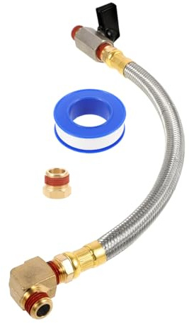 Yardenfun Brass Quick Connect Ball Valve Kit for Air Compressor Drainage Replacement Part with Elbow Fitting Easy Installation and Precise Flow Control for Air Tools and Tank Maintenance