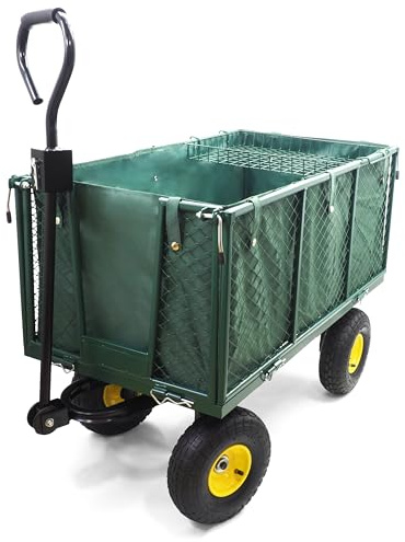 BestSchweissen Bollerwagen Faltbar – Stabiler Gartenwagen Transportwagen mit 500 kg Tragkraft, 175L Volumen, Luftreifen und Klappfunktion für Garten, Hof und Alltags-Transport