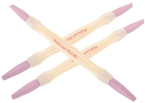 NOLITOY 3 pièces Stylo Polisseur Ongles Double Tête Pierre Multifonction pour Cuticules à Ongles pour Polissage Fin Outil Professionnel pour Soin et Réparation des Peaux Mortes