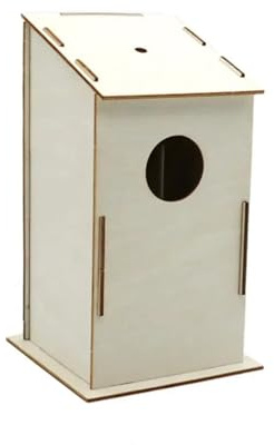 Caja Nido pequeña de Madera para pájaros, Kit de Manualidades DIY de Nido de pájaro de Madera con Grafiti (sin Pintar) con Pintura incluida. Multicolor. for niños y niñas.(Color 6)