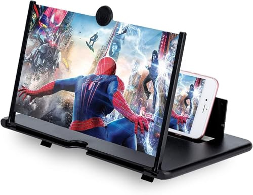 BAONUO 16 Ihin Phone magnifier screen, HD Phone Amplifier with Folding Stand Holder Portable Movie Video Game Enlarger 3D Movies Phone Projector Gadgets