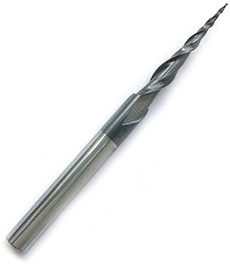 SPORTARC Hartmetall-Schaftfräser, Kugelkopffräser, konischer CNC-Fräser, 2-schneidig für Edelstahl und Aluminium, 0,25 mm Radius, 4 mm Schaft, 20,5 mm Schnittlänge
